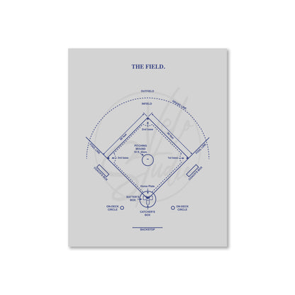 Baseball Field Diagram - Ready to Frame Print