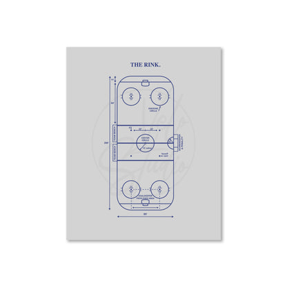Hockey rink diagram on a white background