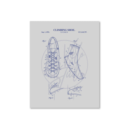 Climbing Shoe Patent Wall Art - Ready to Frame Print