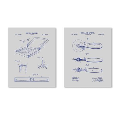 Pizza Patent Wall Art - Set of 2 Physical Prints