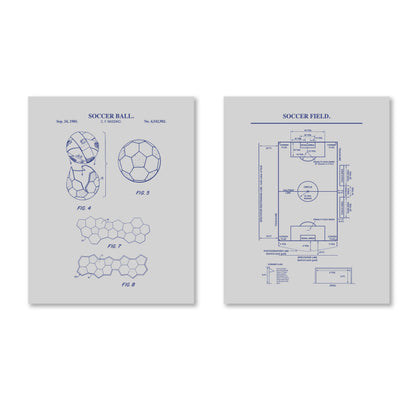 Soccer Patent Wall Art - Set of 2 Ready to Frame Prints