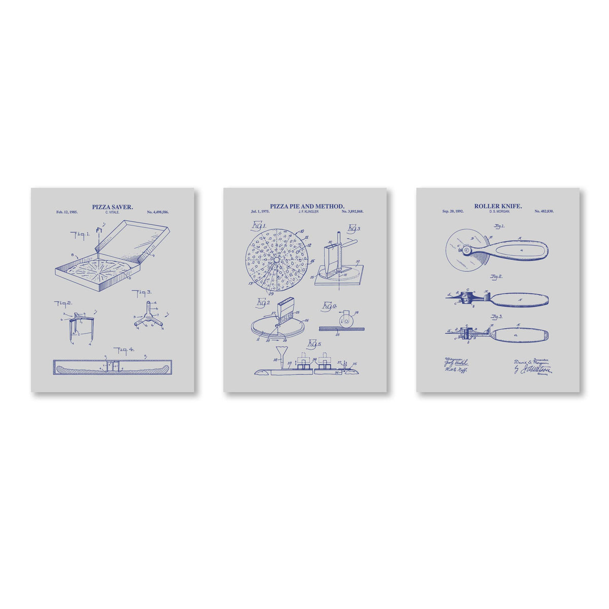 Pizza Patent Wall Art Set - Ready to Frame Prints