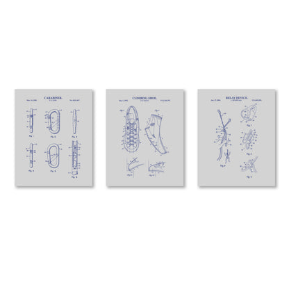 Climbing Patent Wall Art Set | Ready to Frame Prints