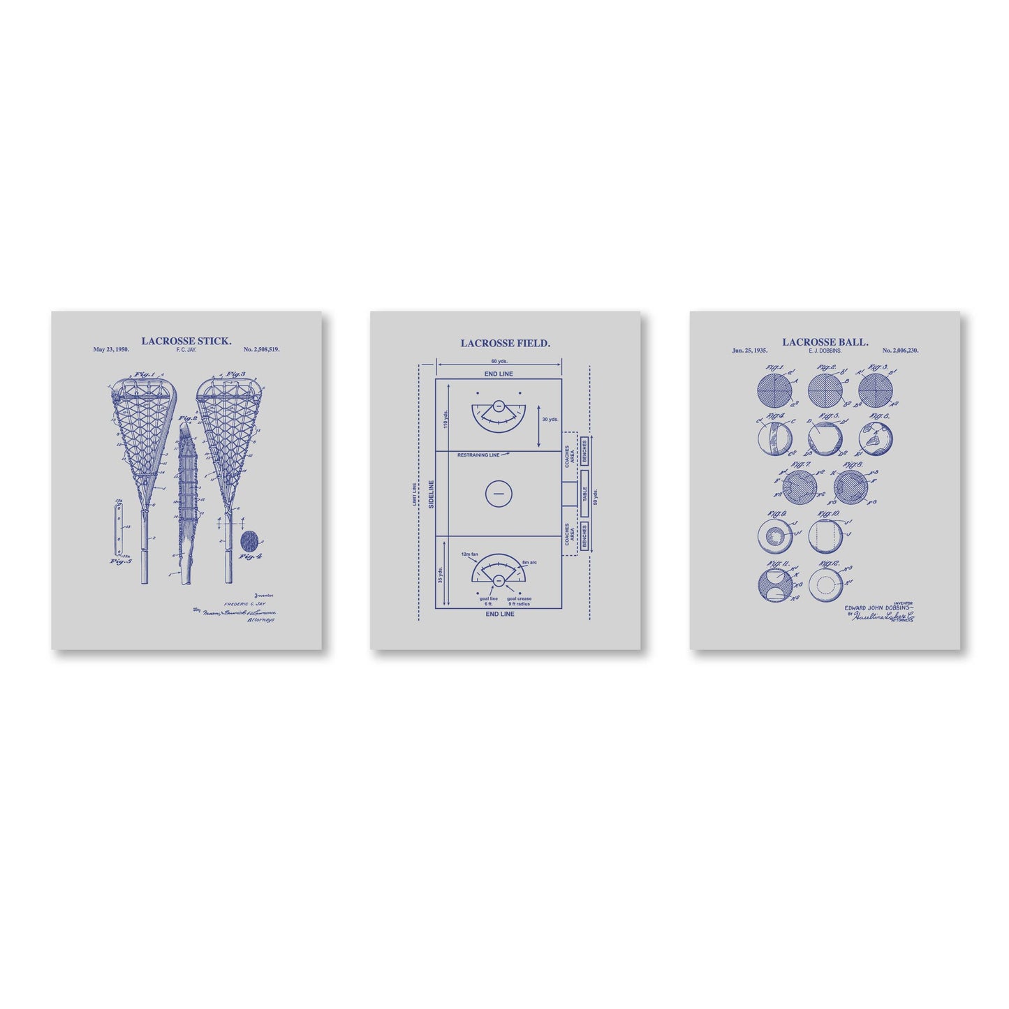 Women's Lacrosse Wall Art Set - Ready to Frame Prints