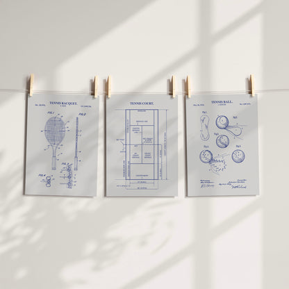 Tennis Wall Art Set - Ready to Frame Prints