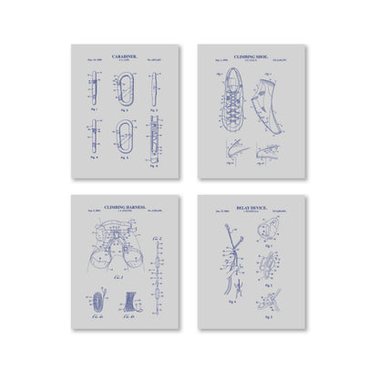 Climbing Patent Wall Art Set | Ready to Frame Prints