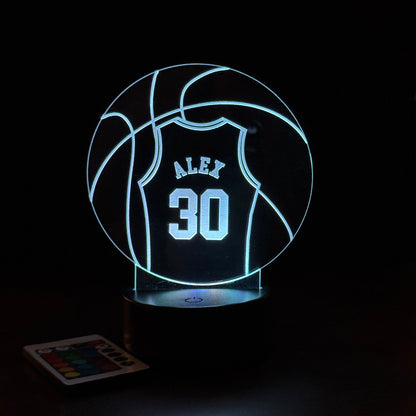Personalized Basketball Jersey LED Light  - Custom Name & Number