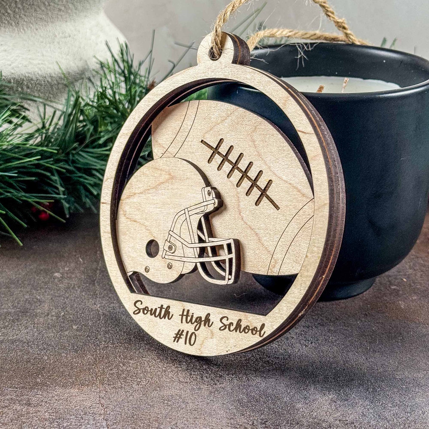 Football Ornament SVG | Personalized Layered Laser Cut File