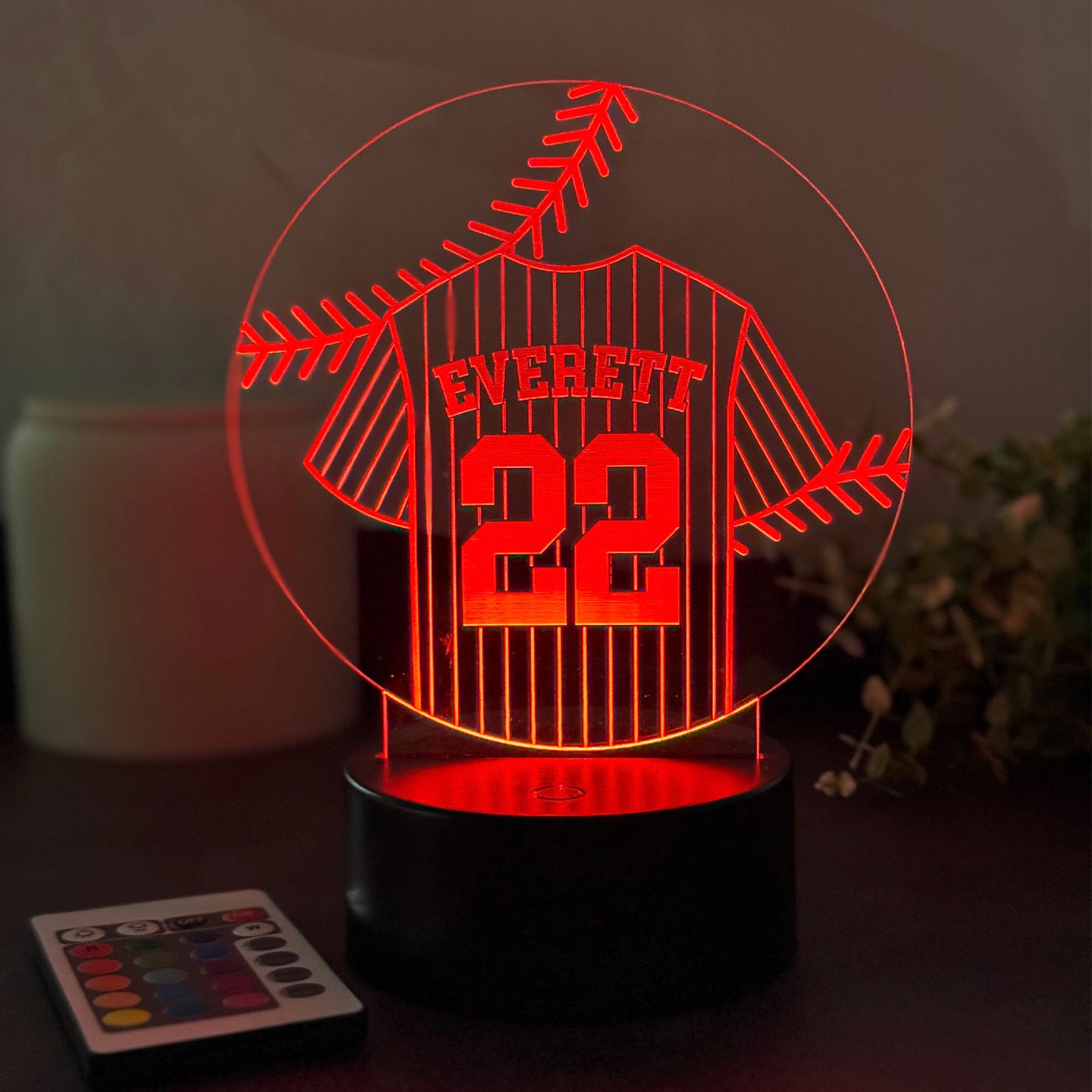 Personalized Baseball Jersey LED Light