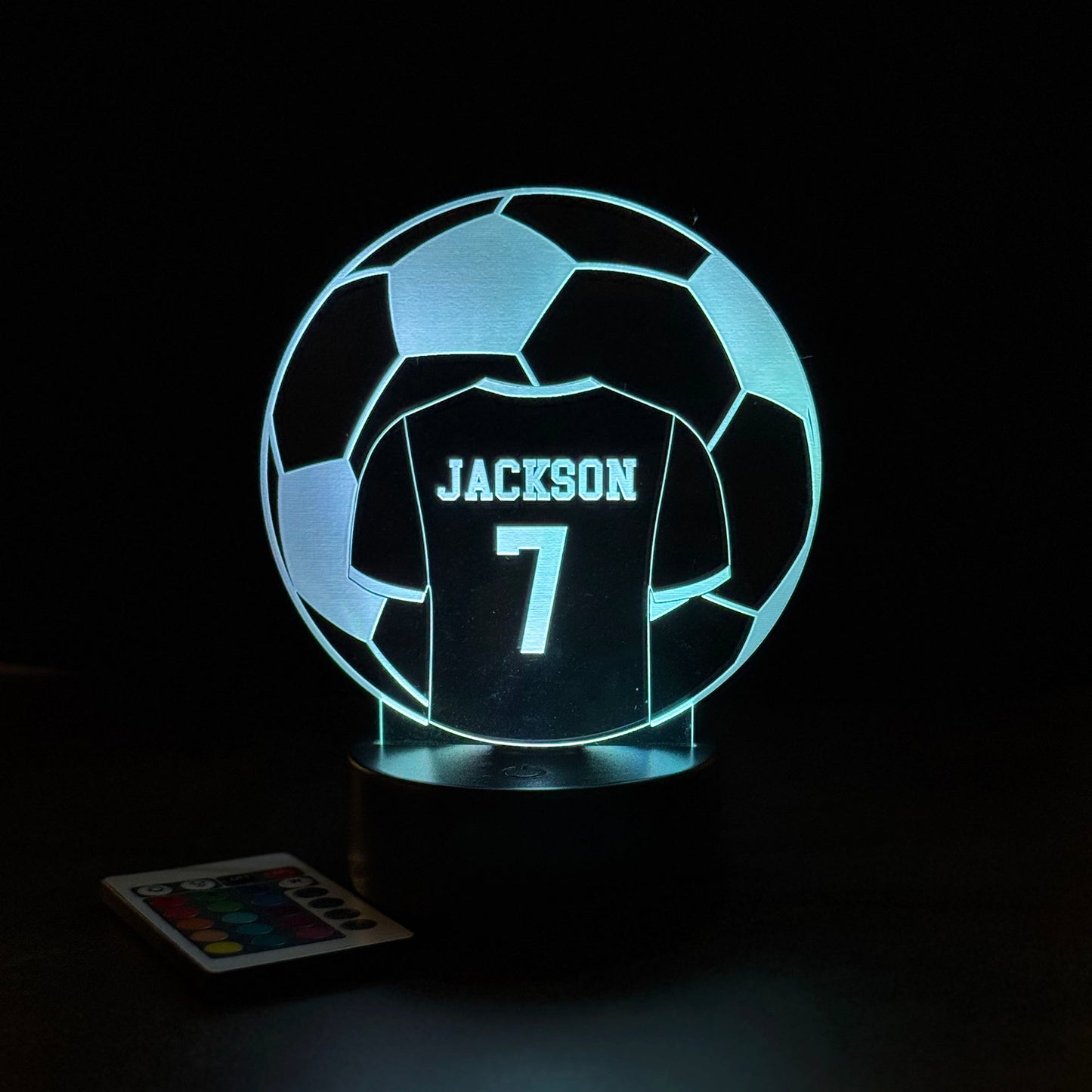 Personalized Soccer Jersey LED Light - Custom Name & Number