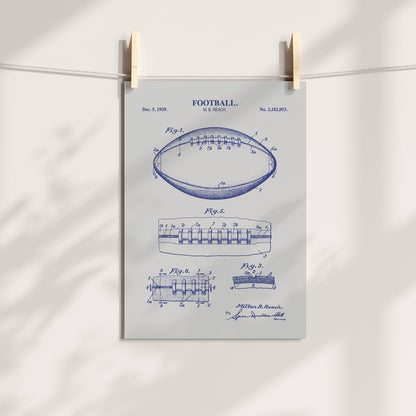 Football Patent Wall Art - Ready to Frame Print