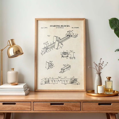 Starting Blocks Track and Field Patent Print Poster - PRINTABLE DIGITAL DOWNLOAD