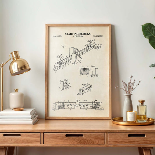 Starting Blocks Track and Field Patent Print Poster - PRINTABLE DIGITAL DOWNLOAD