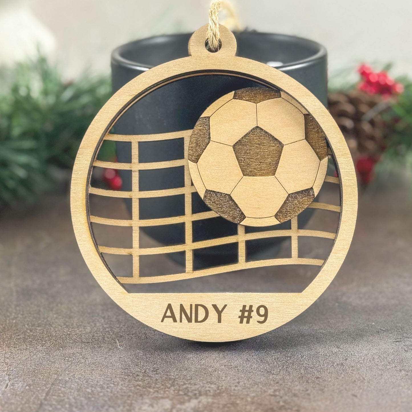 Soccer Ornament SVG | Personalized Laser Cut File