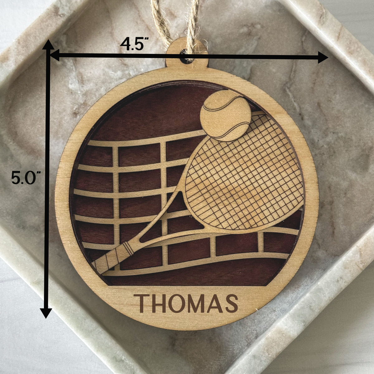 Tennis Ornament SVG | Personalized Laser Cut File