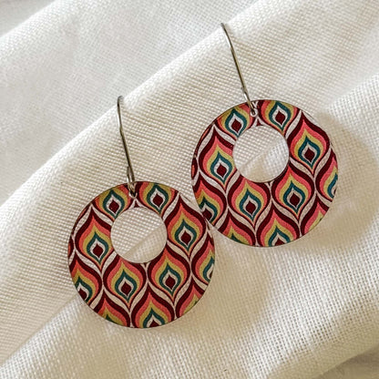 Retro Boho Circle Cutout Earrings – Handcrafted Geometric Statement Jewelry