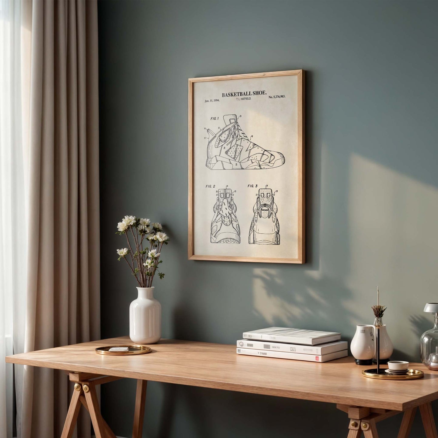 Basketball Shoe Patent Wall Art Print - PRINTABLE DIGITAL DOWNLOAD