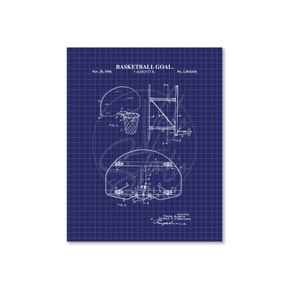 Basketball Goal Wall Art - Retro Basketball Patent - Ready to Frame Print