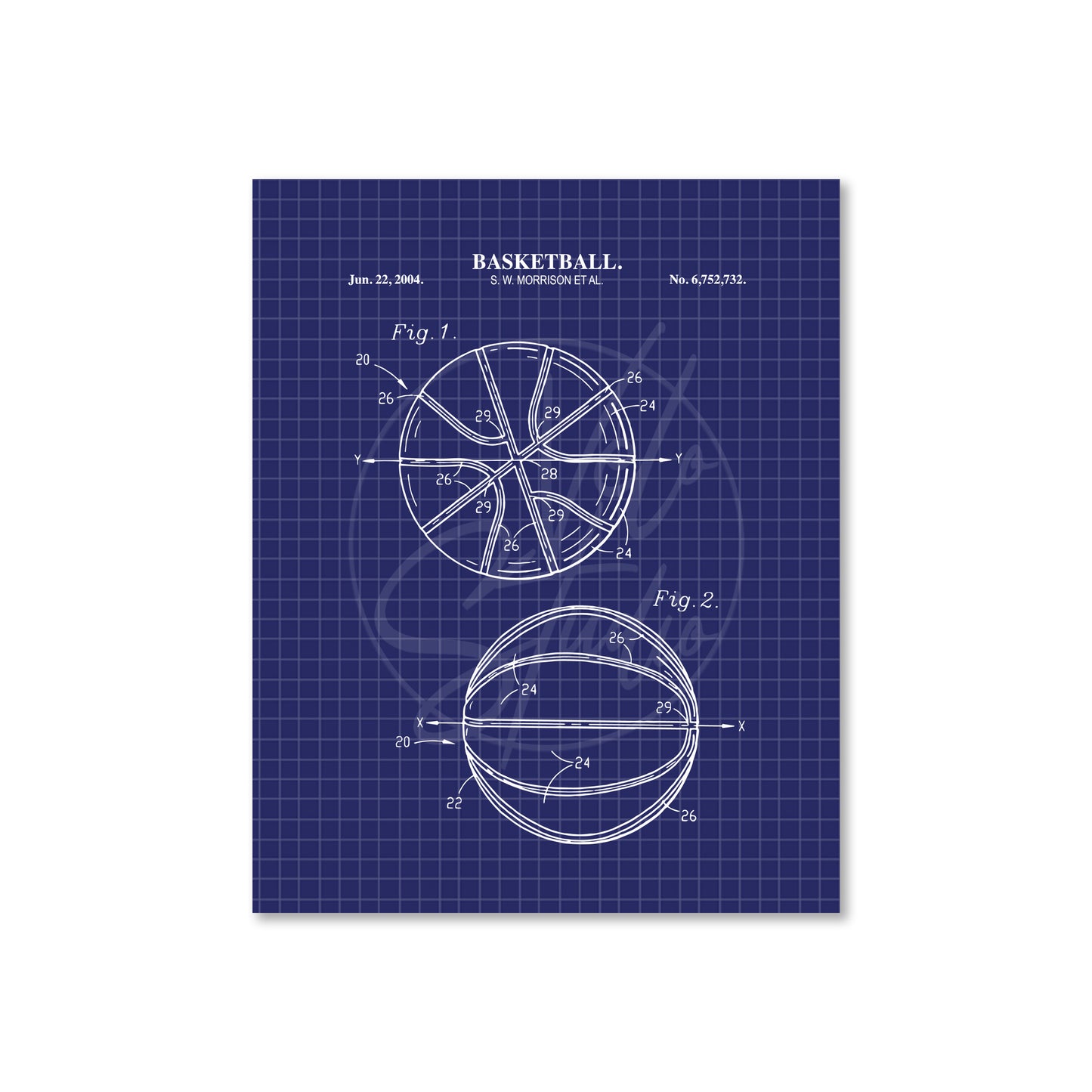 Basketball Patent Wall Art - Ready to Frame Print