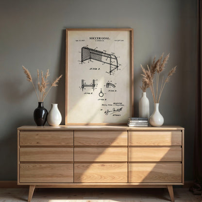 Soccer Goal Patent Wall Art -  DIGITAL DOWNLOAD