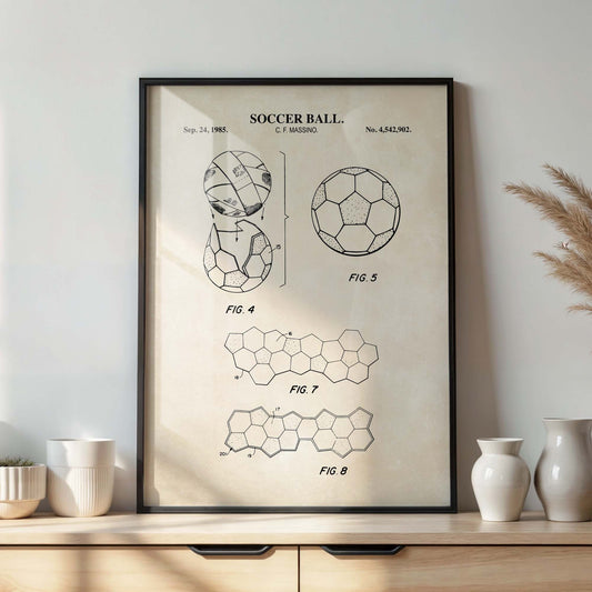 Soccer Ball Patent Art Print  - PRINTABLE DIGITAL DOWNLOAD