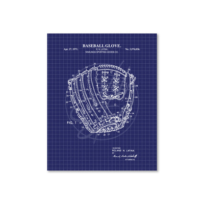 Baseball Glove Patent Wall Art - Ready to Frame Print