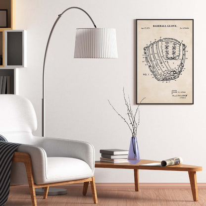 Baseball Glove Patent Wall Art - PRINTABLE DIGITAL DOWNLOAD