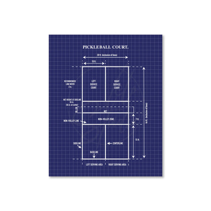 Pickleball Court Diagram Wall Art | Physical Print