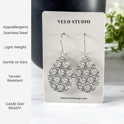 Volleyball Teardrop Earrings - Dangle Game Day Earrings