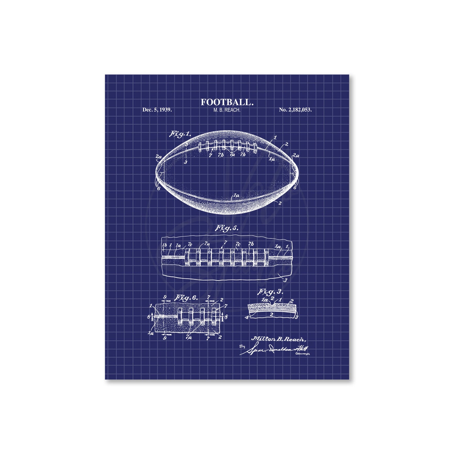 Football Patent Wall Art - Ready to Frame Print
