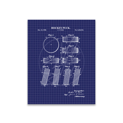 Hockey Puck Patent Wall Art  - Ready to Frame Print