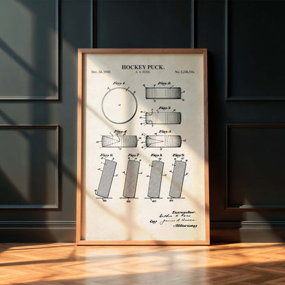Hockey Puck Patent Wall Art - PRINTABLE DIGITAL DOWNLOAD