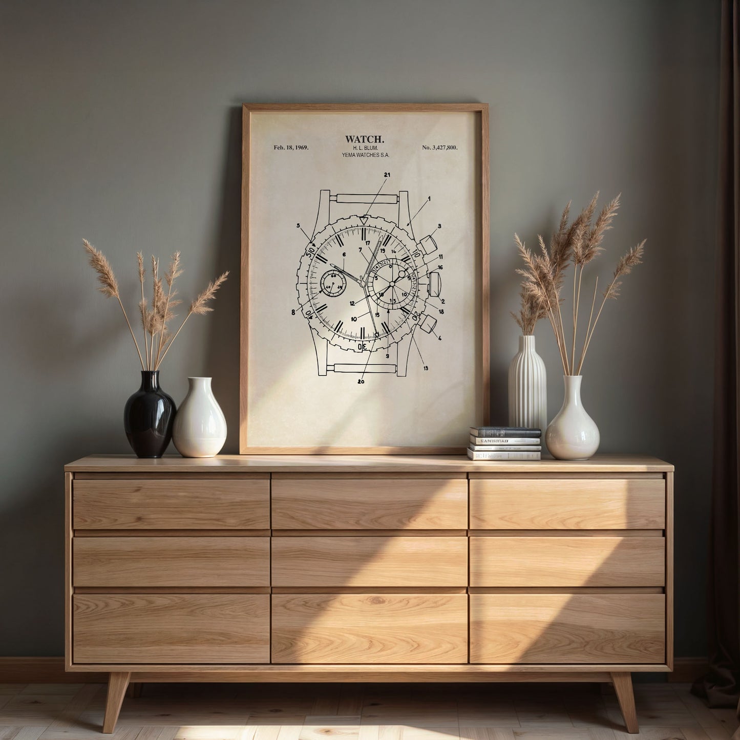 Watch 1969 Patent Wall Art  - PRINTABLE DIGITAL DOWNLOAD