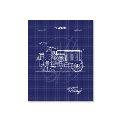 Tractor Wall Art - 1935 Tractor Patent Art - Ready to Frame Print