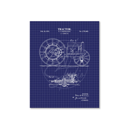 Tractor Wall Art - 1931 Tractor Patent Art - Ready to Frame Print