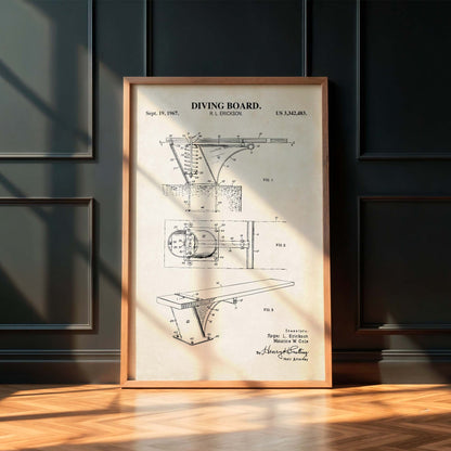 Diving Board Patent Wall Art - PRINTABLE DIGITAL DOWNLOAD