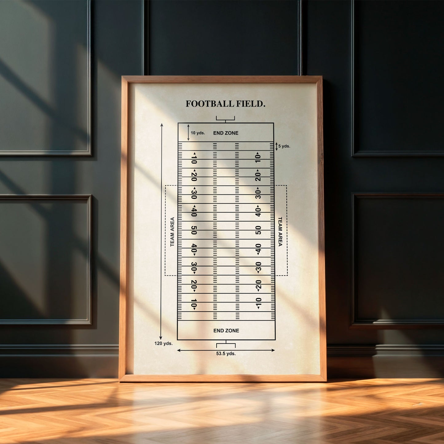 Football Field Wall Art - PRINTABLE DIGITAL DOWNLOAD