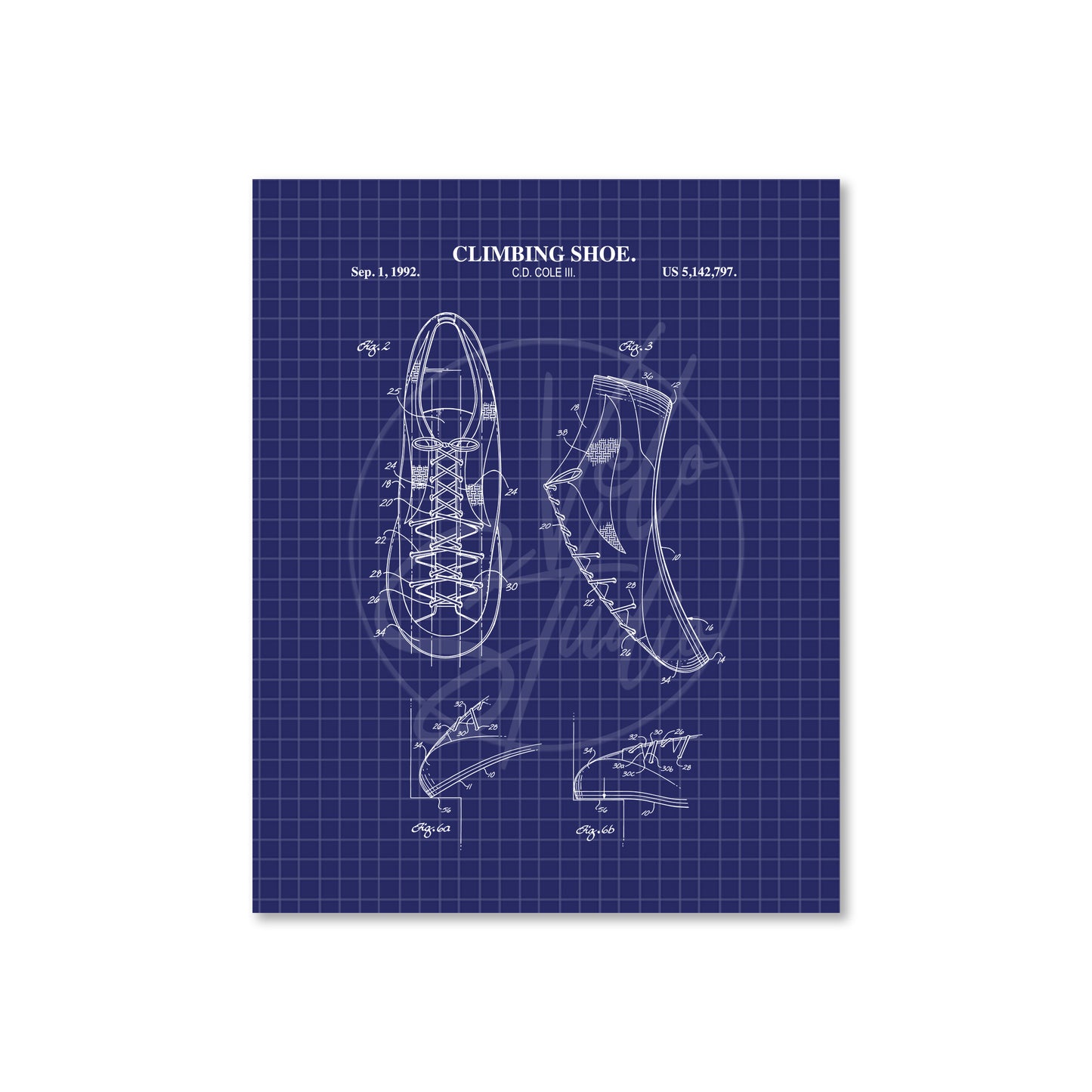 Climbing Shoe Patent Wall Art - Ready to Frame Print