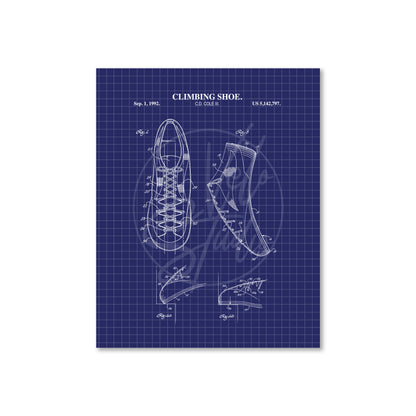Climbing Shoe Patent Wall Art - Ready to Frame Print
