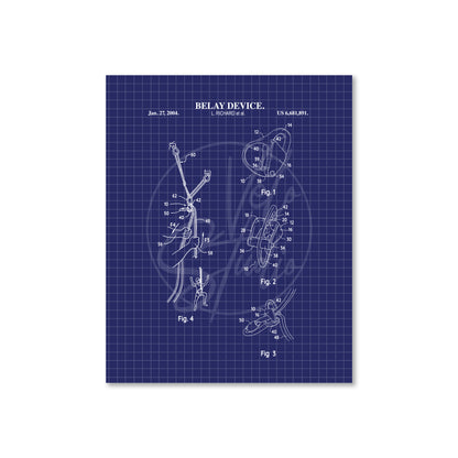 Belay Device Patent Wall Art - Ready to Frame Print