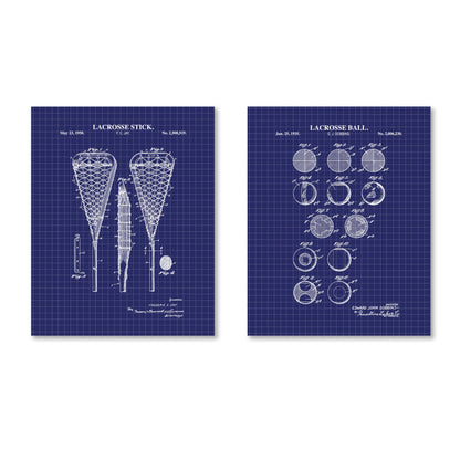 Lacrosse Patent Wall Art Set  - Set of 2 Physical Prints