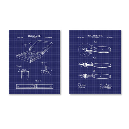 Pizza Patent Wall Art - Set of 2 Physical Prints