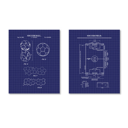 Soccer Patent Wall Art - Set of 2 Ready to Frame Prints