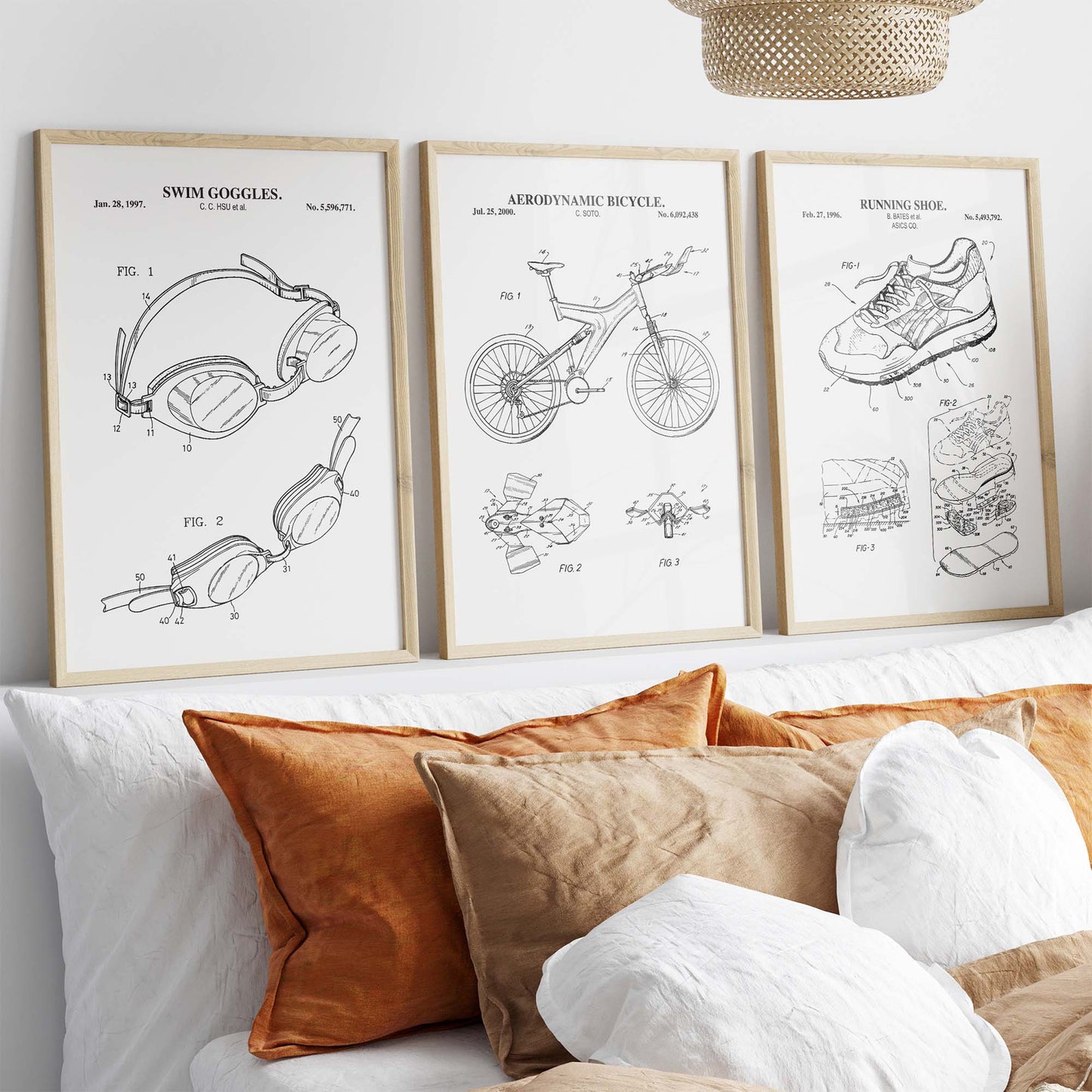 Triathlon Patent Print Wall Art - Set of 3 PRINTABLE DIGITAL DOWNLOAD