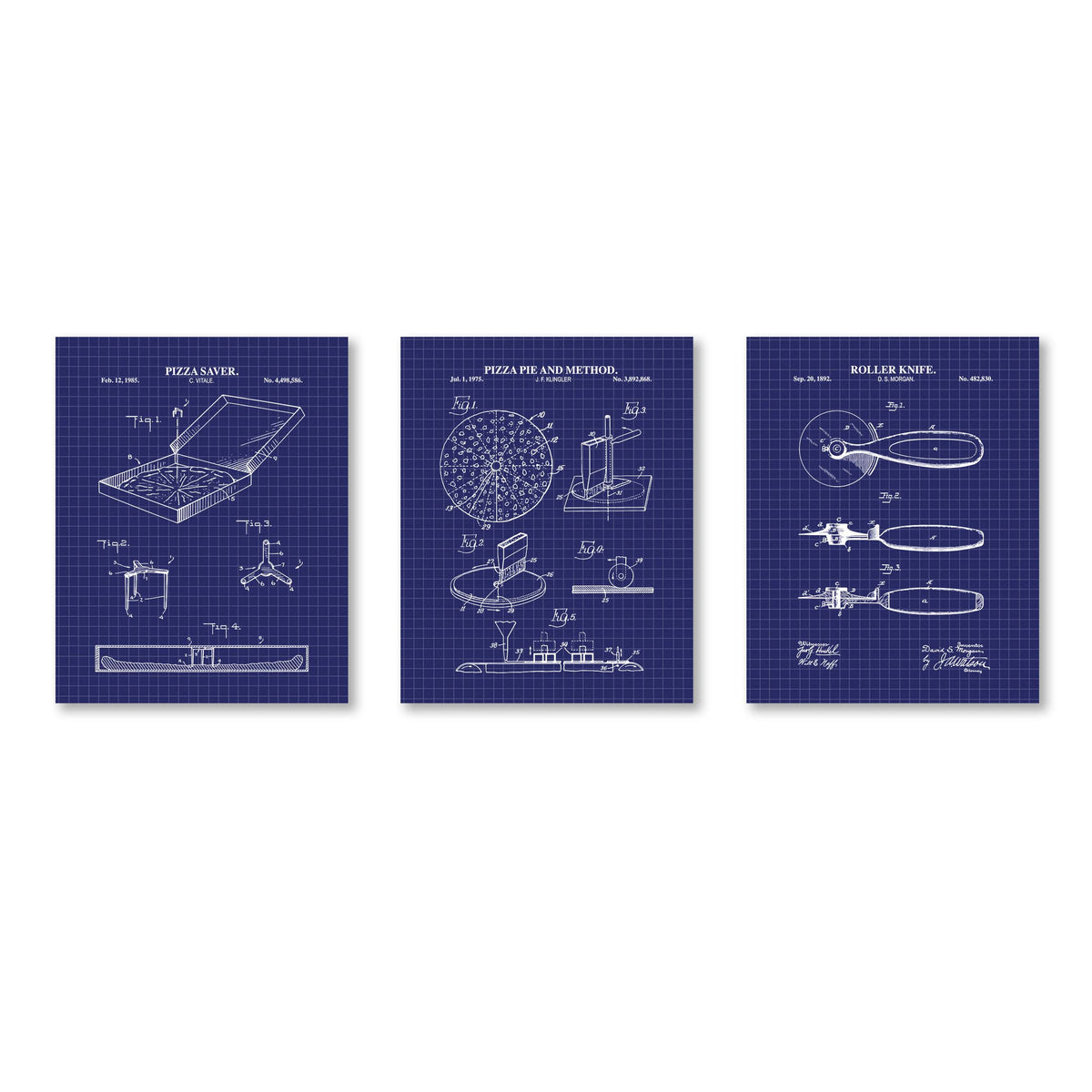Pizza Patent Wall Art Set - Ready to Frame Prints