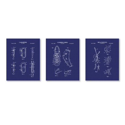 Climbing Patent Wall Art Set | Ready to Frame Prints