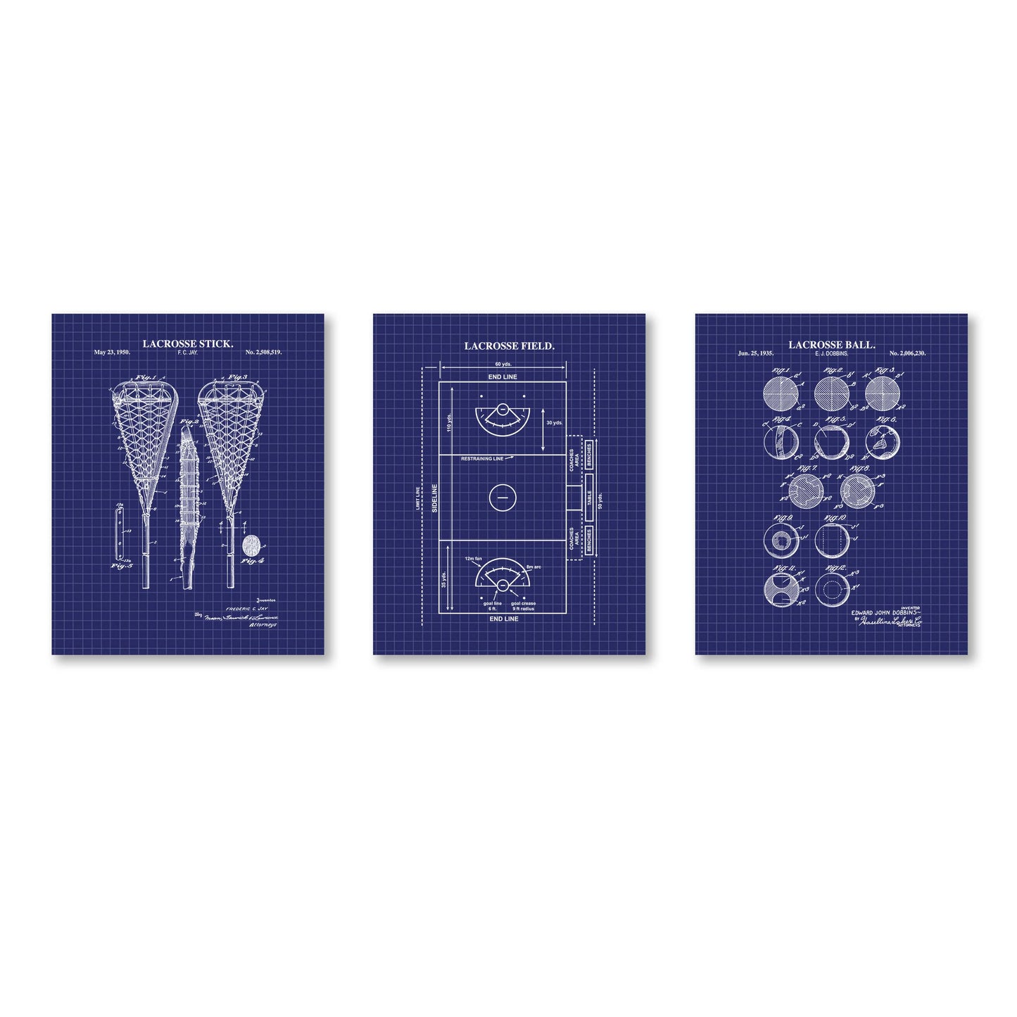 Women's Lacrosse Wall Art Set - Ready to Frame Prints