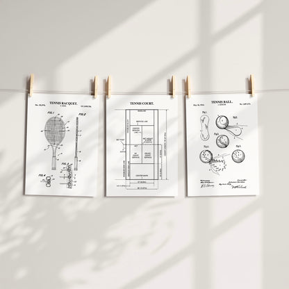 Tennis Wall Art Set - Ready to Frame Prints