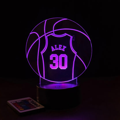 Personalized Basketball Jersey LED Light  - Custom Name & Number