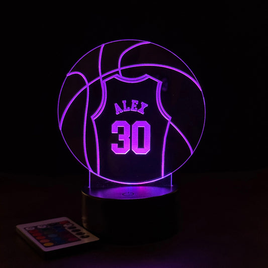 Personalized Basketball Jersey LED Light  - Custom Name & Number